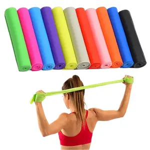 Leverancier Op Maat Label Oefening Fitness Stretch Band Set Theraband Latex Weerstand Band Rollen Voor Benen En Heupen