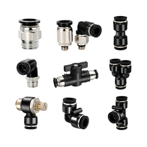 ข้อต่อแบบสัมผัสเดียว สีดำ สำหรับท่อลม พร้อมเกลียว BSPT ทำจากทองเหลืองชุบนิกเกิล - Product Image 4