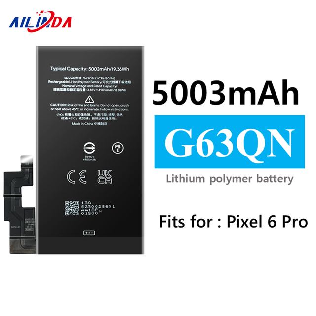 Battery for Google Pixel 6 Pro Batterie 5003mAh Replacement High Quality G63QN