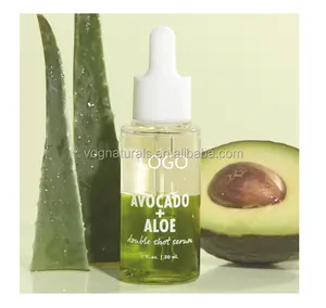 Private Label Anti aging Facial Serum Restoring Hydrating Avocado And Aloe Double Shot Face Serum