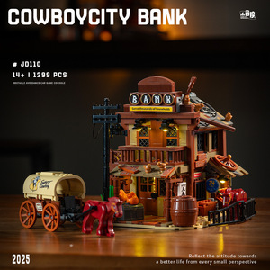 West Cowboy City Bank LED House Modular Buildings <b>Blocks</b> City View Architecture Brick Model Kit Boys Toy Adults Kid Gift 1299PCS - Product Image 2