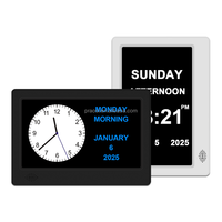 Pro jam kalender Digital 7 ", Alarm Analog senior jam Cakra tanggal hari Minggu, pengingat obat DST otomatis