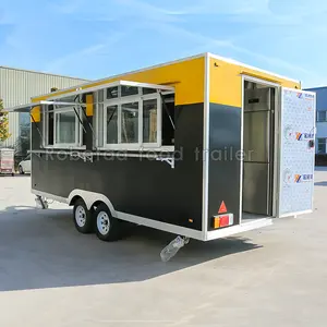 Robetaa รถพ่วงอาหารสัมปทาน รถบรรทุกอาหารมาตรฐานสหรัฐอเมริกา พร้อมห้องครัวเต็มรูปแบบบาร์มือถือ รถเข็นอาหารเชิงพาณิชย์