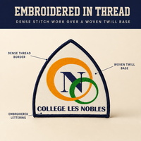 Patch tissé lavable pour vêtements, patch brodé en tissu de marque d'équipe sportive
