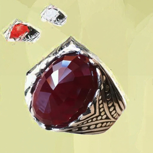 925 <b>Silver</b> <b>Garnet</b> <b>Ring</b> Irregular Cross Line Gemstone Band for Women Everyday Wear - Product Image 2