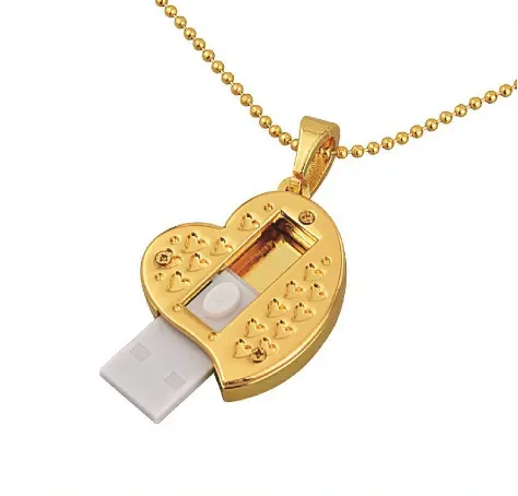 Memoria Flash chiavetta USB a forma di cuore di cristallo Best-seller ispirata ai gioielli