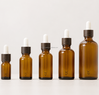 Bouteilles d'huile essentielle en verre ambré miniatures vides de 10 ml, 15 ml, 20 ml, 30 ml, 50 ml, 100 ml, flacon compte-gouttes en verre brun, emballage personnalisé