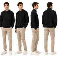 Sweat-shirt décontracté à fermeture éclair sur le devant RCX Soft Quarter Zip de haute qualité avec logo personnalisé