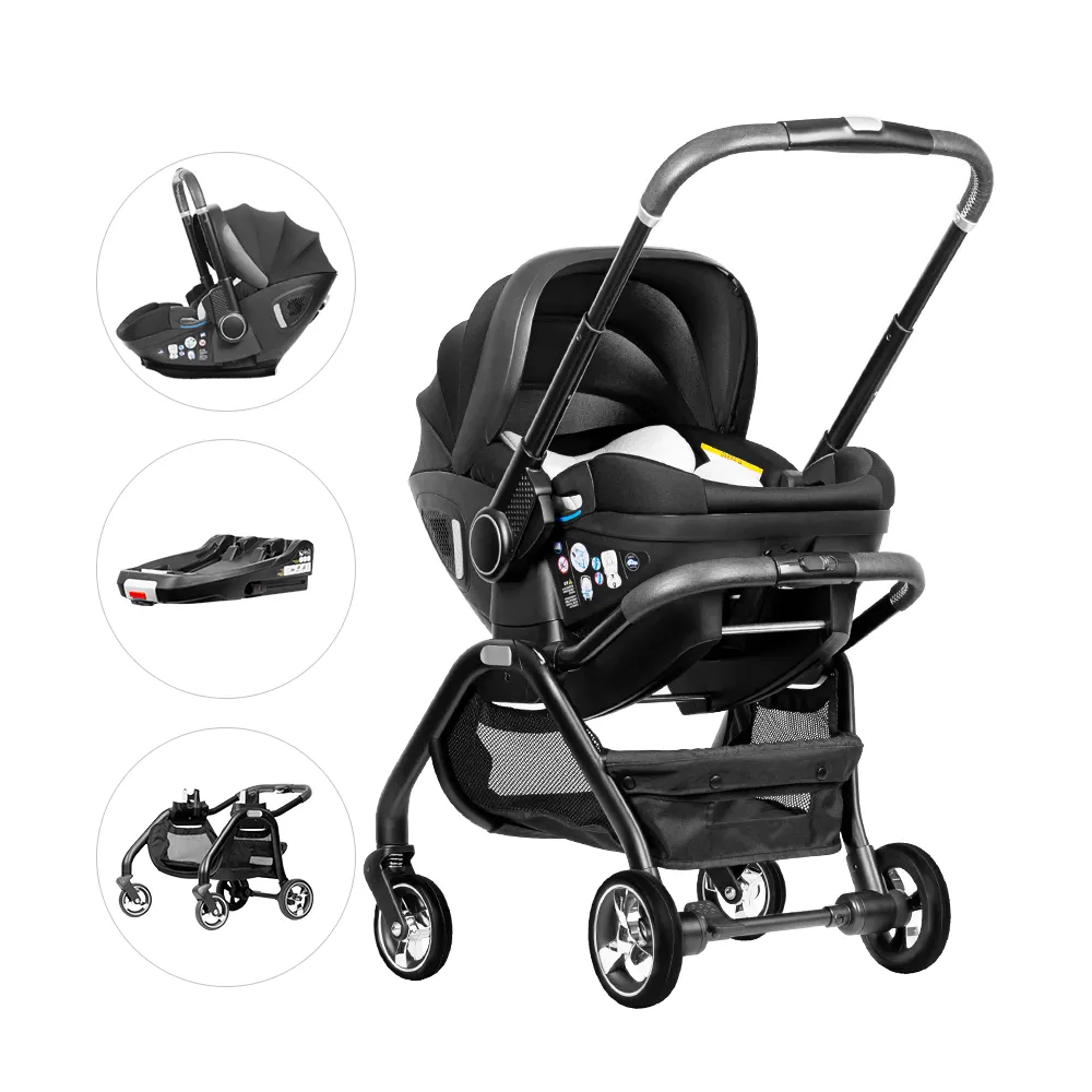 Carrinho de bebê recém-nascido 3 em 1 para carrinho de bebê, carrinho de bebê com assento de carro para bebês, carrinho de viagem para crianças pequenas