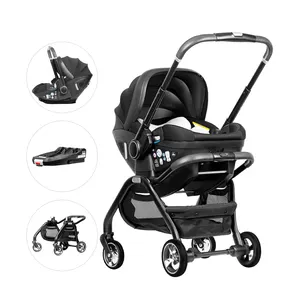Yenidoğan bebek pusetleri arabası 3 1 araba koltuğu Strollers yürüyüşe taşıyıcılar seyahat vagon bebek arabası araba koltuğu ile bebek yürüyor
