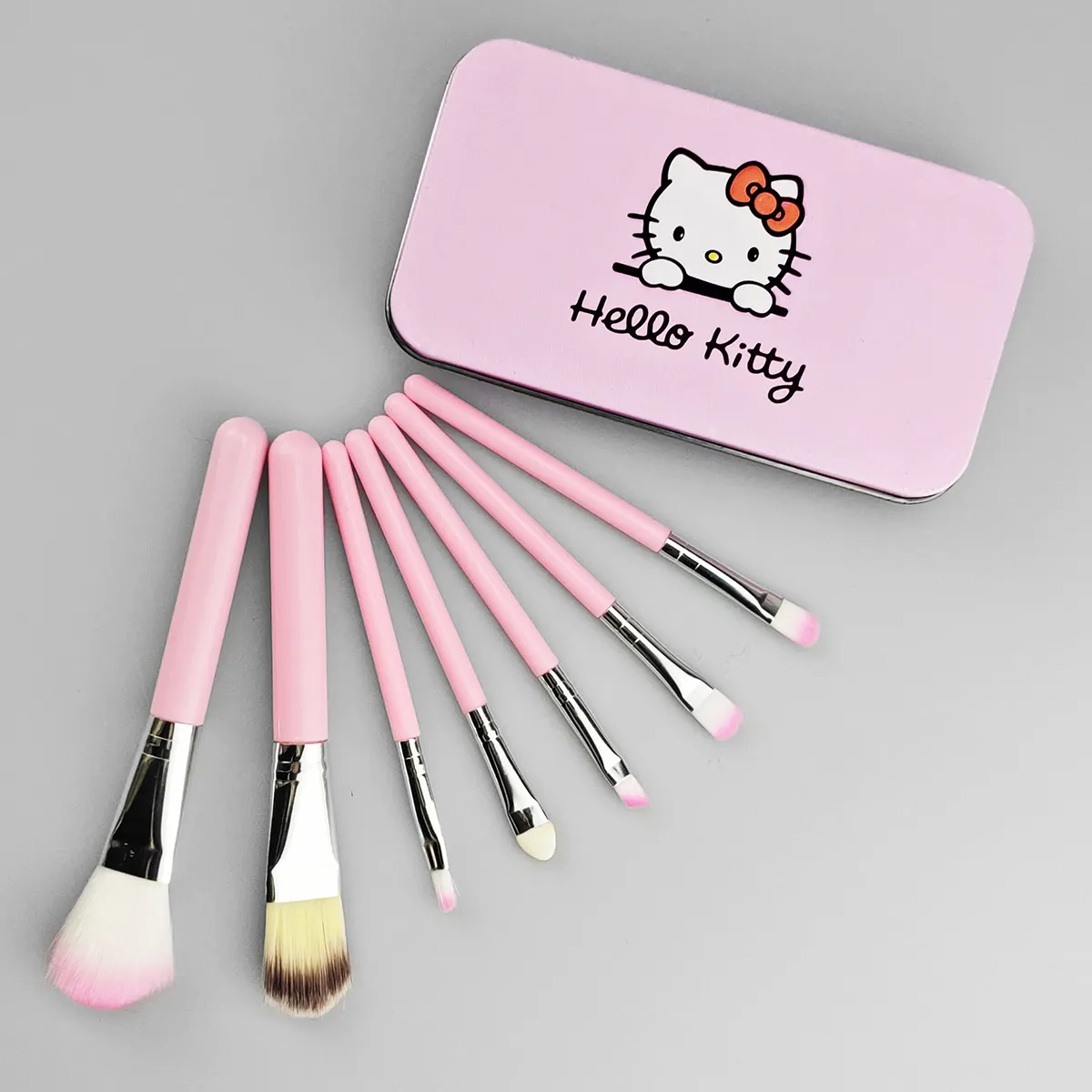 Pink Cosmetic Brush 7pcs Custom Logo Glitter Tool Vegan makeup brush set Make Up Brushes maquillaje
