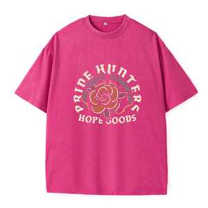 <span class=keywords><strong>Camiseta</strong></span> de Manga Corta para Hombre, Estilo Vintage, Lavada, Talla Grande, 'Rose Prime Hunters Hope Goods', Impresión Digital, Ecológica, 100% Algodón - Product Image 5