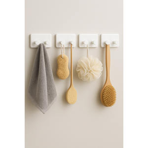 Crochets muraux adhésifs modernes, lot de 4, capacité de 10 à 14 lb, installation facile, organisateur pour salle de bain et cuisine, design minimaliste, ruban adhésif sans trace - Product Image 3