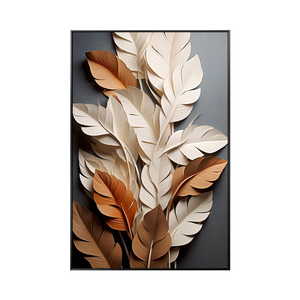 Phong cách Bắc Âu hiện đại lớn phòng khách trừu tượng lá bức tranh tường sang trọng nhà lối vào hành lang hành lang sàn sơn dầu vải - Product Image 5