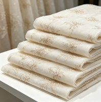 Tissu en mousseline de soie A090 abricot, motif corail brun, pour Hanfu et robes