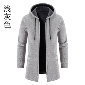 Automne <span class=keywords><strong>hiver</strong></span> hommes sweats à capuche sweat ample surdimensionné veste tricoté hommes Cardigan haut vêtements - Product Image 3