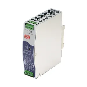 평균 우물 WDR-120-48 120W 48V AC DC 2.5A Din 레일 스위칭 전원 공급 장치 슬림 및 울트라 와이드 입력 범위 SMPS