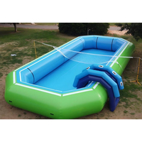 Terrain de volley-ball aquatique gonflable, piscine de sport aquatique gonflable avec filet de volley-ball pour événements en plein air, fêtes dans la cour, divertissement