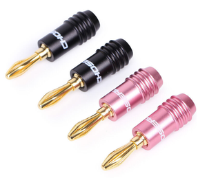 Nouvel arrivage : Connecteur banane HIFI plaqué or 24K BFA 4mm avec prise mâle 1P pour haut-parleur, boîtier en métal couleur canon de fusil - Product Image 6