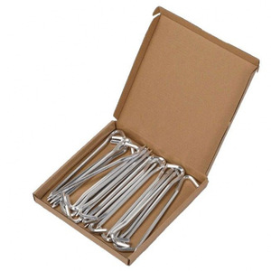 Piquets de tente en alliage d'aluminium transfrontaliers, lot de 22 pièces hexagonales argentées en boîte cartonnée, équipement de camping extérieur - Product Image 3