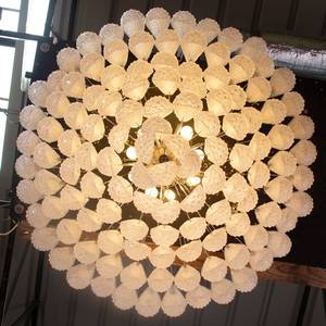 Lámpara de techo de cristal transparente de <span class=keywords><strong>Murano</strong></span> de varios pisos grande, lámpara de iluminación de gota de pétalos - Product Image 3