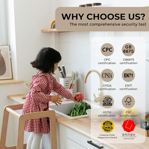 <span class=keywords><strong>Torre</strong></span> de pie de plataforma ancha ajustable de 3 alturas, <span class=keywords><strong>torre</strong></span> de aprendizaje de madera contrachapada de abedul para niños pequeños con riel de seguridad para cocina y baño - Product Image 6