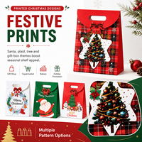 Sac cadeau en papier de Noël personnalisé avec poignée découpée pour l'emballage de détail des fêtes, sac en papier avec votre logo, vente en gros