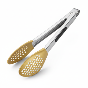 Cucina stile tradizionale pinze in acciaio inox con Silicone oro eco-friendly Serving Clip utensili facile pulizia per Barbecue - Product Image 2