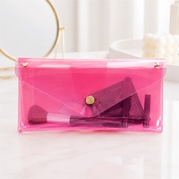 Pochette cosmétique transparente en PVC personnalisée avec logo, fermeture éclair en PVC, trousse de maquillage, organiseur de toilette de voyage pour marques de beauté, vente en gros OEM