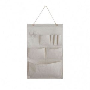 Minimalist Fabric Wall Hanging Organizer With Multiple Pockets For Kitchen <b>Storage</b> - Product Image 1