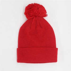 Personnalisé Hiver 30% Laine 70% Acrylique <span class=keywords><strong>Bonnet</strong></span> Épais Tricoté Femmes <span class=keywords><strong>Bonnet</strong></span> Chapeaux De Noël Avec <span class=keywords><strong>2</strong></span> Pom Pom - Product Image 5