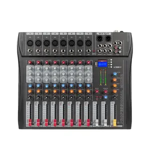 CT6 professionnel intégré dans 99 types d'effet DSP 6 canaux Console de mixage sonore numérique Table de mixage audio USB