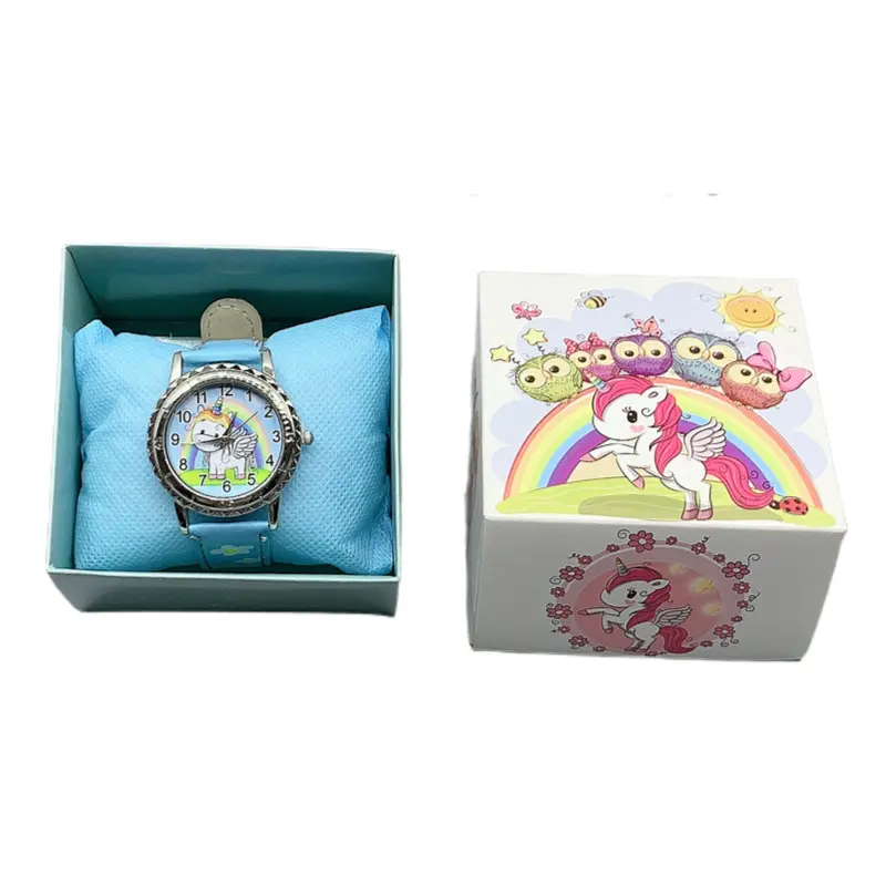 Hot Sell Cartoon Prinses Kids Led Horloge Verjaardagscadeau Voor Kinderen Cartoon Horloge Set Jongens Meisjes Geschenkdoos Digitale Klok