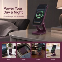 Station de charge sans fil magnétique 3 en 1 OEM 25W pour iPhone 18, chargeur rapide portable pliable, compatible avec la montre Samsung