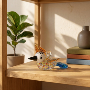 Figura de Pájaro de Vidrio Soplado a Mano, Colorida, Adorno de Mesa Art Deco para Bodas y Bautizos, Decoración Contemporánea para el Hogar - Product Image 3