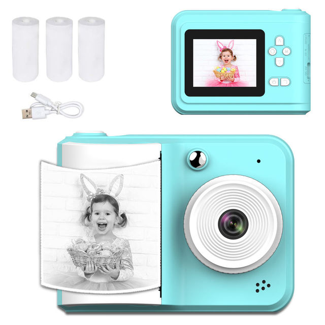 Small Portable Children Digital Camera with Thermal Printer Mini Cute Instant Photo Printer Kids Camera