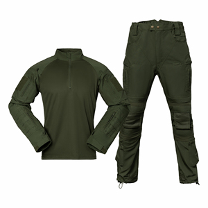 Chemise et <span class=keywords><strong>pantalon</strong></span> de combat A7, uniforme durable, combinaison d'entraînement élastique camouflage vert olive - Product Image 2