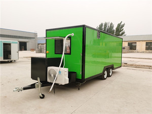 Remolque de Comida Callejera Verde de 5 Metros con Doble Toldo y Ventanas Corredizas, Remolque de Comida Rápida para Donuts con Estándar Alemán - Product Image 4
