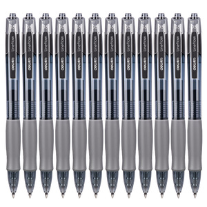 Stylo gel Deli 0,5 mm, encre noire, pointe biseautée, fermeture à pression, papeterie pour étudiants et bureaux - Product Image 1