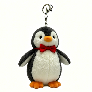 Llavero de pingüino de peluche personalizado con lazo rojo, juguete de peluche suave para niños unisex de 11 cm a 30 cm - Product Image 1
