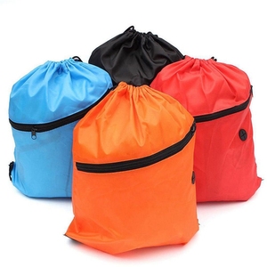 Cinch Sack School Gym Storage Duffle zaino Pack borsa con coulisse con tasca con cerniera - Product Image 1