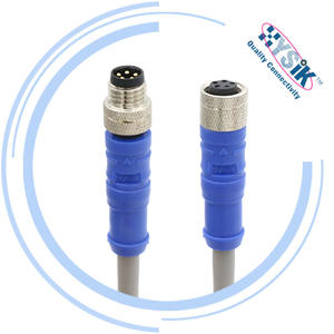Kabel Konektor M8 5-Pole Male Female Kabel Adaptor Daya Berkode-B untuk Penggerak Motor - Product Image 2