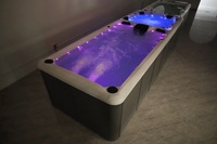 JIHUA conteneur d'expédition de piscine sans fin de 40 pieds en fibre de verre acrylique, spa de natation de haute qualité