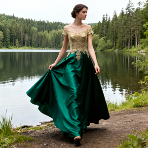 Nuevo Vestido de Fiesta de Lujo con Corte en A, Cintura Imperio, Antiestático, Transpirable, de Poliéster, con Encaje Vintage, para Mujer, Vestido de Noche para Graduación - Product Image 4