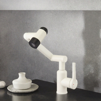 Robinet de cuisine en céramique XILAIDUN de haute qualité à poignée unique avec double mode de pulvérisation, finition blanc crème, construction en acier pivotant