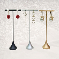 Support d'affichage pour boucles d'oreilles en métal en forme de T, pour la vente en magasin, support de rangement pour boucles d'oreilles à clous, organisateur de bijoux pour bagues, support de photographie