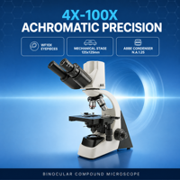 40X 1000X Digital Biological Microscope with 45mm DIN Objectives for Medical School and Laboratory Research