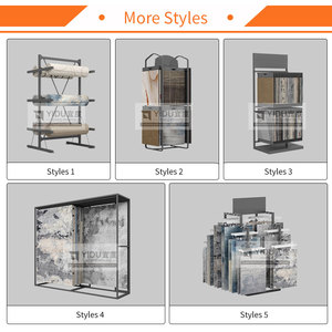 Thảm hiện đại mẫu tủ trưng bày có giá vải dệt và hệ thống showroom đá tự nhiên - Product Image 4