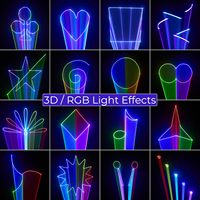 Wuzstar Lumières disco d'animation 3D RVB avec activation sonore musicale Contrôleur DMX 512 pour fêtes, discothèques, spectacles en direct, Halloween