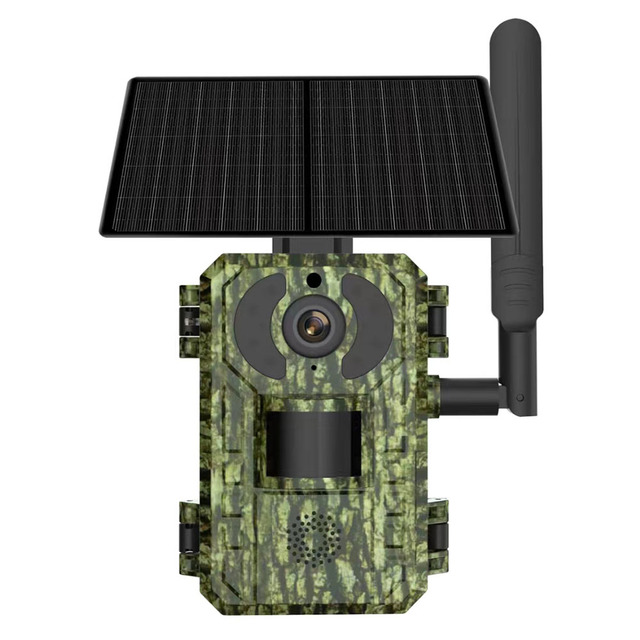 EU 4G Cellular 4MP 2K Battery Solar PIR Motion Activated Wildlife Hunting Trail Camera IP65 Outdoor Night Vision No Red